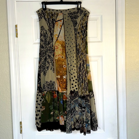 FUZZI JEAN PAUL GAULTIER Vintage Mixed Print Patchwork Dot Spain Designer Maxi S - Picture 3 of 16